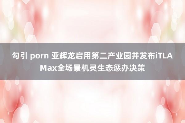 勾引 porn 亚辉龙启用第二产业园并发布iTLAMax全场景机灵生态惩办决策