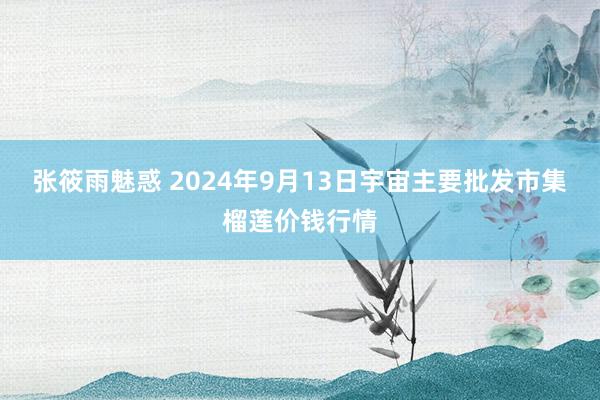 张筱雨魅惑 2024年9月13日宇宙主要批发市集榴莲价钱行情