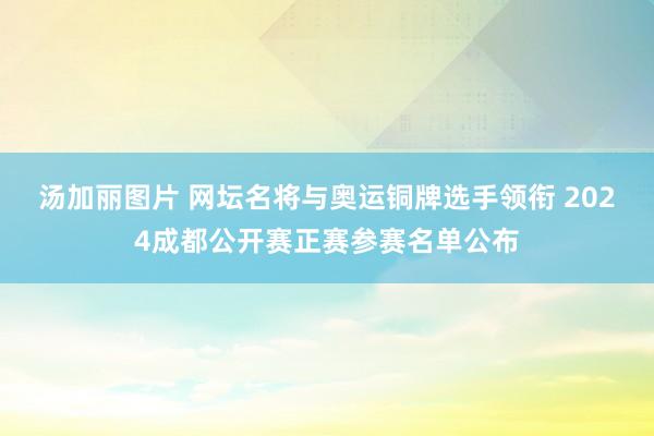 汤加丽图片 网坛名将与奥运铜牌选手领衔 2024成都公开赛正赛参赛名单公布