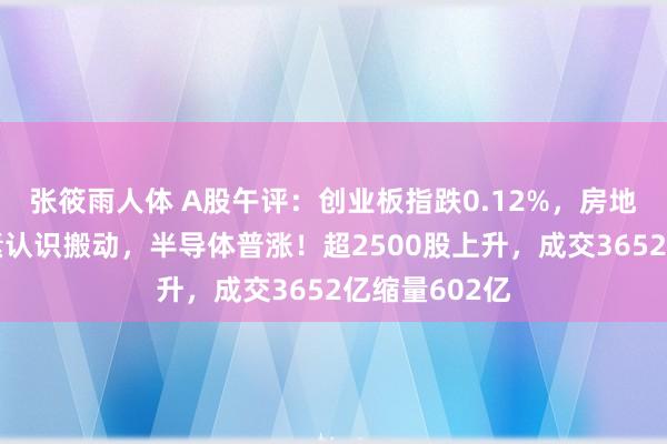 张筱雨人体 A股午评：创业板指跌0.12%，房地产领涨维生素认识搬动，半导体普涨！超2500股上升，成交3652亿缩量602亿