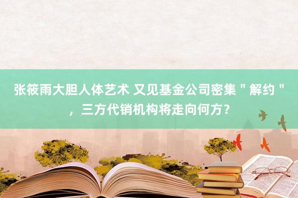 张筱雨大胆人体艺术 又见基金公司密集＂解约＂，三方代销机构将走向何方？