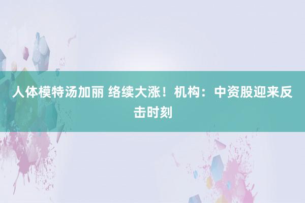 人体模特汤加丽 络续大涨！机构：中资股迎来反击时刻