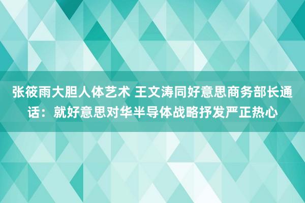 张筱雨大胆人体艺术 王文涛同好意思商务部长通话：就好意思对华半导体战略抒发严正热心