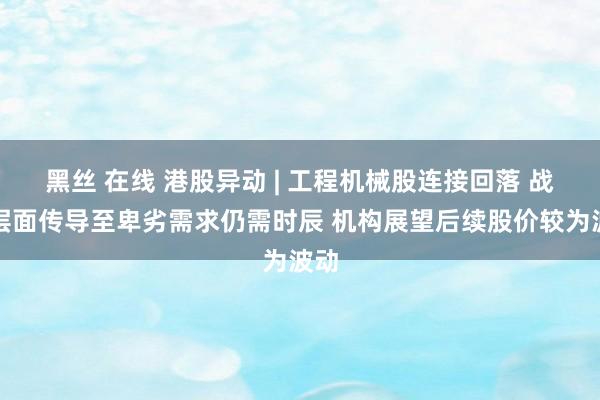 黑丝 在线 港股异动 | 工程机械股连接回落 战术层面传导至卑劣需求仍需时辰 机构展望后续股价较为波动