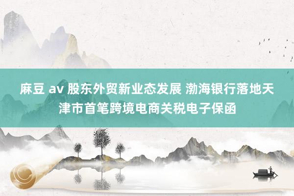 麻豆 av 股东外贸新业态发展 渤海银行落地天津市首笔跨境电商关税电子保函