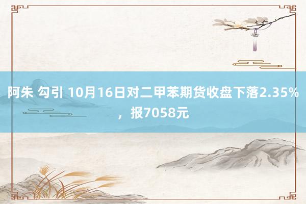 阿朱 勾引 10月16日对二甲苯期货收盘下落2.35%，报7058元