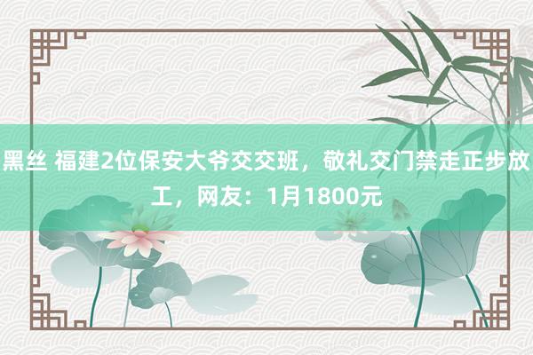 黑丝 福建2位保安大爷交交班，敬礼交门禁走正步放工，网友：1月1800元