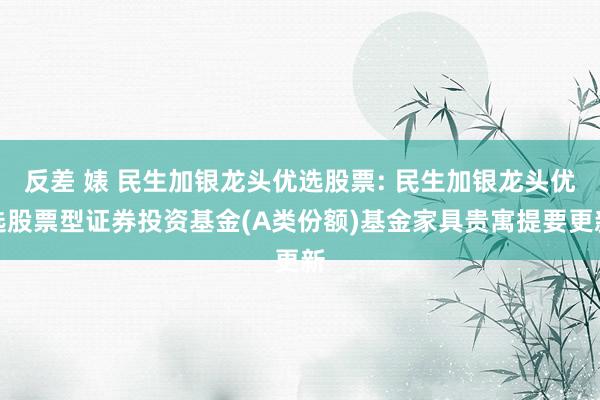 反差 婊 民生加银龙头优选股票: 民生加银龙头优选股票型证券投资基金(A类份额)基金家具贵寓提要更新