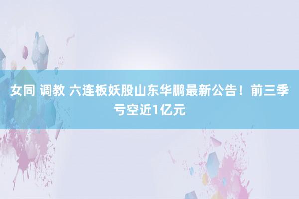 女同 调教 六连板妖股山东华鹏最新公告！前三季亏空近1亿元