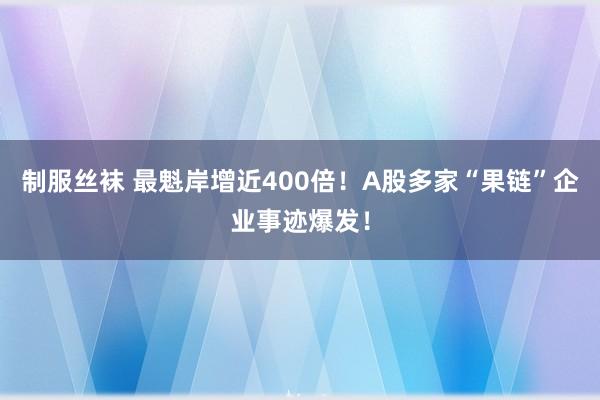 制服丝袜 最魁岸增近400倍！A股多家“果链”企业事迹爆发！