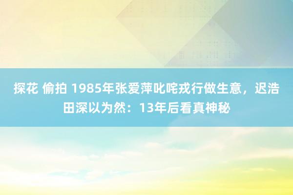 探花 偷拍 1985年张爱萍叱咤戎行做生意，迟浩田深以为然：13年后看真神秘