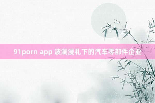 91porn app 波澜浸礼下的汽车零部件企业