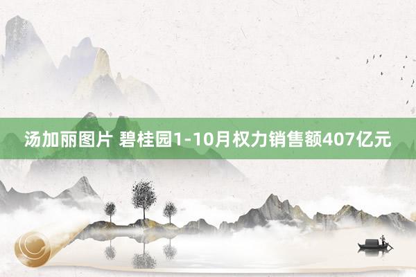 汤加丽图片 碧桂园1-10月权力销售额407亿元