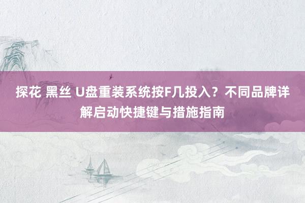 探花 黑丝 U盘重装系统按F几投入？不同品牌详解启动快捷键与措施指南