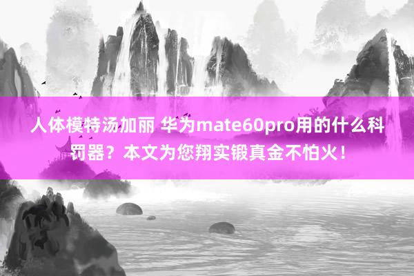 人体模特汤加丽 华为mate60pro用的什么科罚器？本文为您翔实锻真金不怕火！