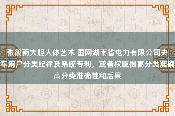 张筱雨大胆人体艺术 国网湖南省电力有限公司央求电动汽车用户分类纪律及系统专利，或者权臣提高分类准确性和后果