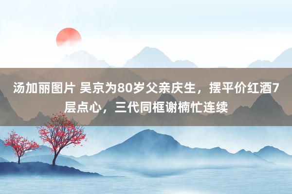 汤加丽图片 吴京为80岁父亲庆生，摆平价红酒7层点心，三代同框谢楠忙连续