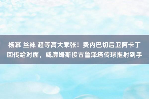 杨幂 丝袜 超等高大乖张！费内巴切后卫阿卡丁回传给对面，威廉姆斯接古鲁泽塔传球推射到手