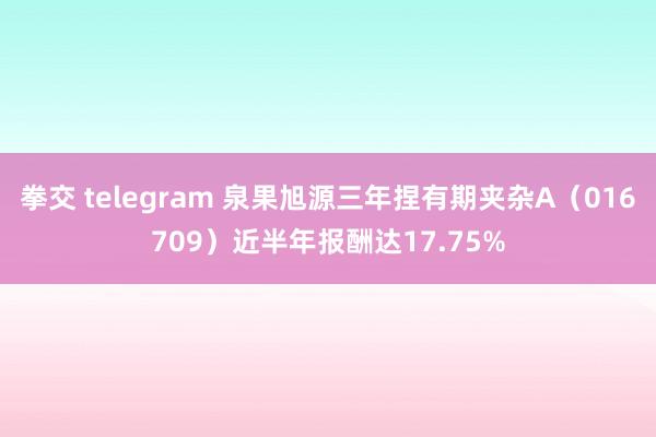 拳交 telegram 泉果旭源三年捏有期夹杂A（016709）近半年报酬达17.75%