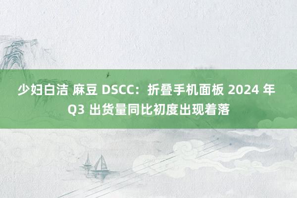 少妇白洁 麻豆 DSCC：折叠手机面板 2024 年 Q3 出货量同比初度出现着落