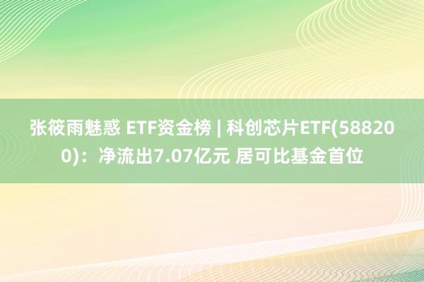 张筱雨魅惑 ETF资金榜 | 科创芯片ETF(588200)：净流出7.07亿元 居可比基金首位