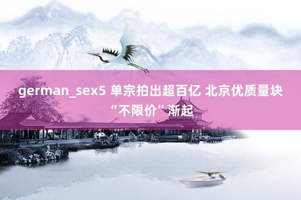 german_sex5 单宗拍出超百亿 北京优质量块“不限价”渐起