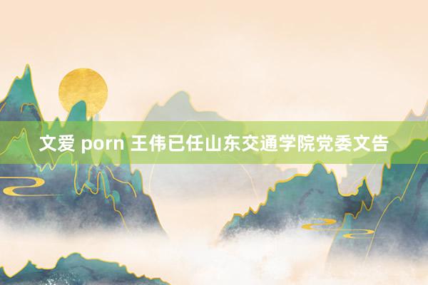 文爱 porn 王伟已任山东交通学院党委文告