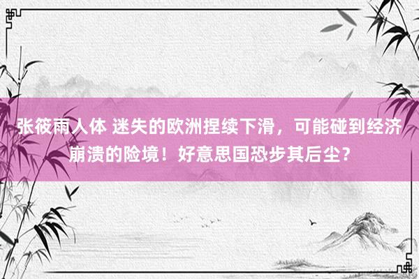 张筱雨人体 迷失的欧洲捏续下滑，可能碰到经济崩溃的险境！好意思国恐步其后尘？