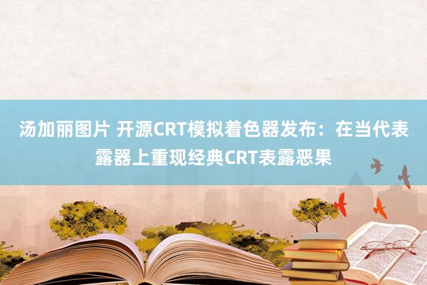 汤加丽图片 开源CRT模拟着色器发布：在当代表露器上重现经典CRT表露恶果