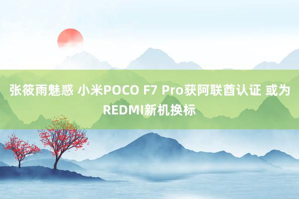 张筱雨魅惑 小米POCO F7 Pro获阿联酋认证 或为REDMI新机换标