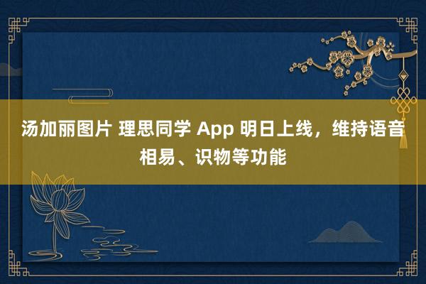 汤加丽图片 理思同学 App 明日上线，维持语音相易、识物等功能