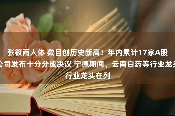 张筱雨人体 数目创历史新高！年内累计17家A股上市公司发布十分分成决议 宁德期间、云南白药等行业龙头在列