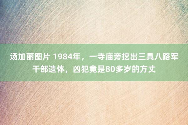 汤加丽图片 1984年，一寺庙旁挖出三具八路军干部遗体，凶犯竟是80多岁的方丈