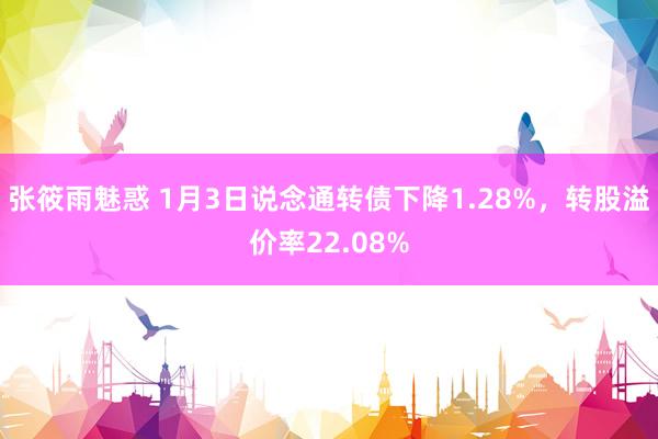 张筱雨魅惑 1月3日说念通转债下降1.28%，转股溢价率22.08%