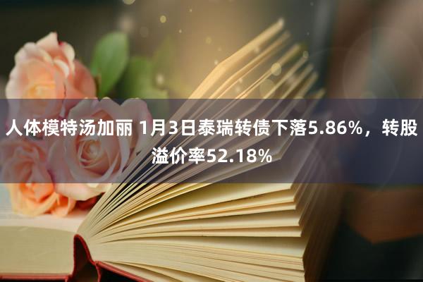 人体模特汤加丽 1月3日泰瑞转债下落5.86%，转股溢价率52.18%