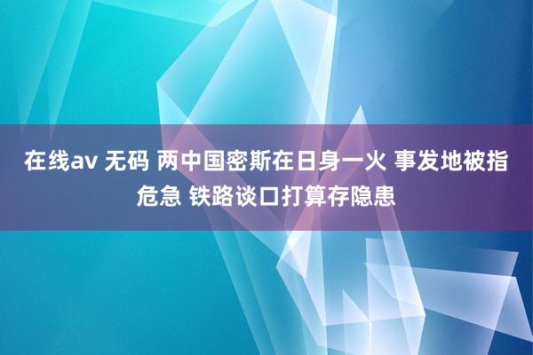 在线av 无码 两中国密斯在日身一火 事发地被指危急 铁路谈口打算存隐患