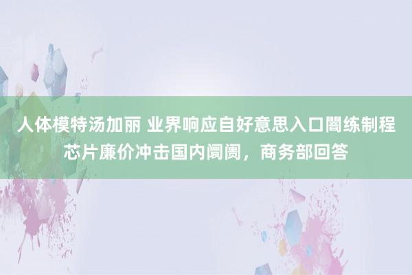 人体模特汤加丽 业界响应自好意思入口闇练制程芯片廉价冲击国内阛阓，商务部回答